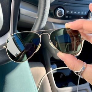 Gold/Green Ray Ban Aviator Classic